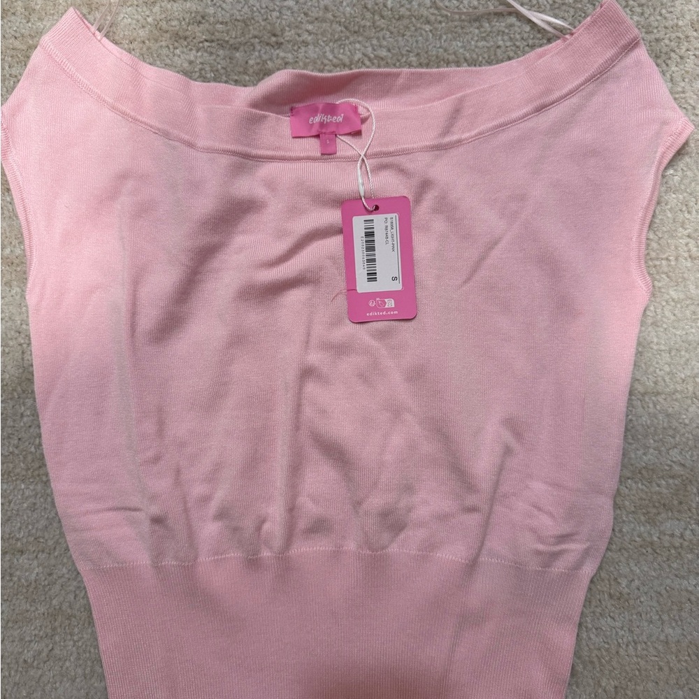 Edikted Light Pink Knit Sleeveless Top